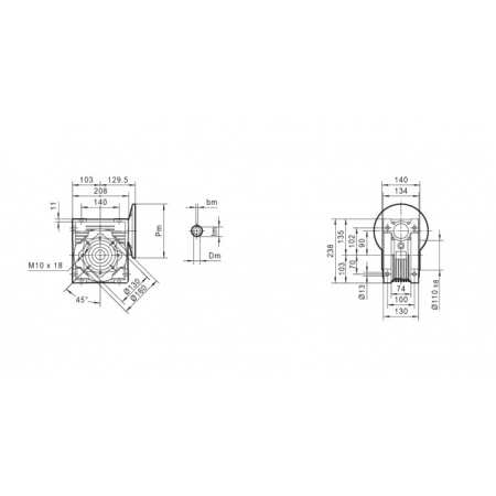 SILNIK ELEKTRYCZNY 1,1kW 1390obr +PRZEKŁADNIA I=80